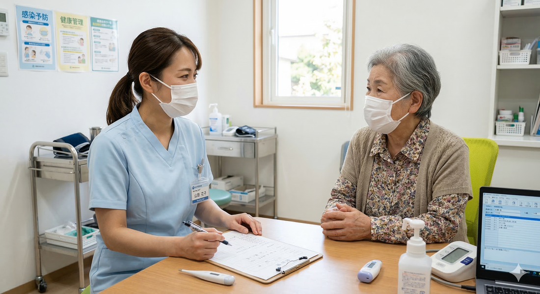 マスクを着用した患者と医師